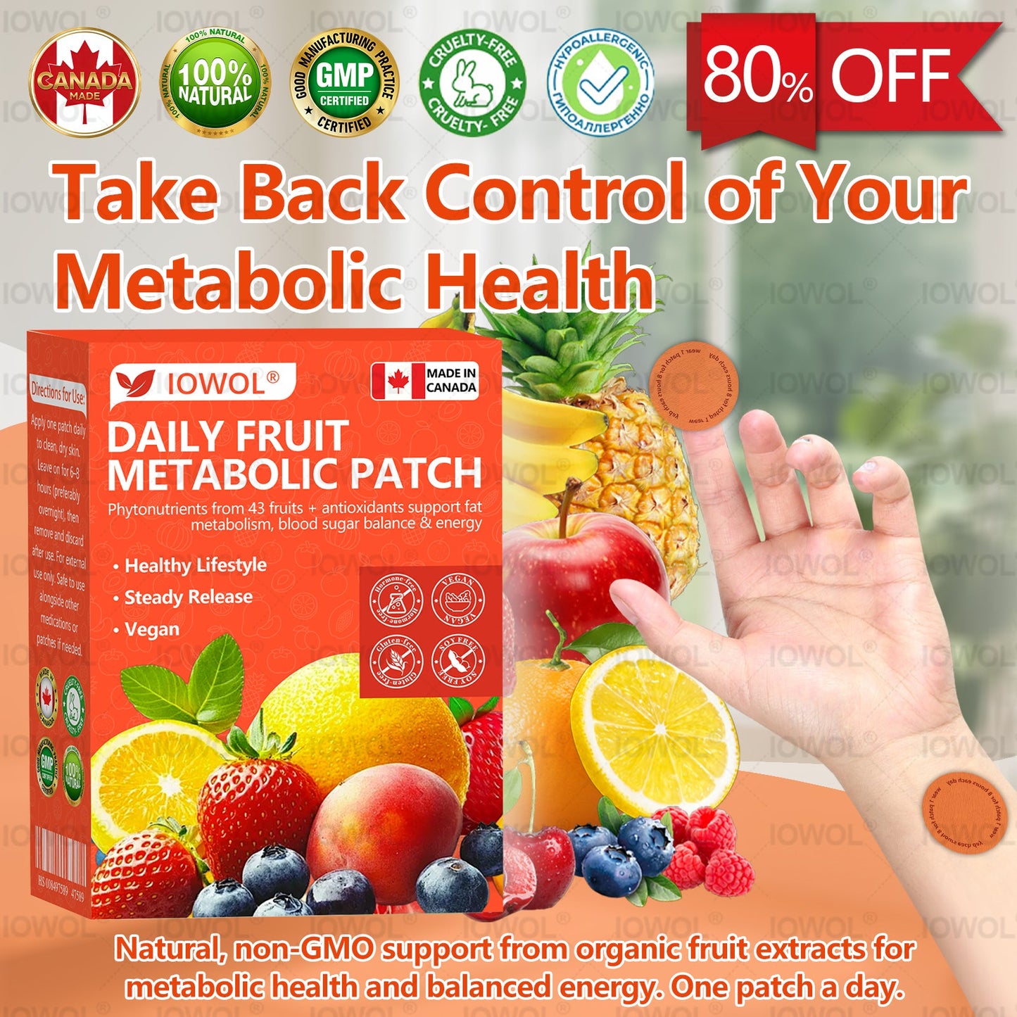 🍎𝐎𝐟𝐟𝐢𝐜𝐢𝐚𝐥 𝐒𝐭𝐨𝐫𝐞 | 𝐈𝐎𝐖𝐎𝐋® 𝐃𝐚𝐢𝐥𝐲 𝐅𝐫𝐮𝐢𝐭 𝐌𝐞𝐭𝐚𝐛𝐨𝐥𝐢𝐜 𝐏𝐚𝐭𝐜𝐡 𝐮𝐬𝐞𝐬 𝐨𝐫𝐠𝐚𝐧𝐢𝐜 𝐟𝐫𝐮𝐢𝐭 𝐞𝐱𝐭𝐫𝐚𝐜𝐭𝐬 𝐚𝐧𝐝 𝐩𝐡𝐲𝐭𝐨𝐧𝐮𝐭𝐫𝐢𝐞𝐧𝐭𝐬 𝐟𝐫𝐨𝐦 𝟒𝟑 𝐟𝐫𝐮𝐢𝐭𝐬 𝐭𝐨 𝐬𝐮𝐩𝐩𝐨𝐫𝐭 𝐟𝐚𝐭 𝐦𝐞𝐭𝐚𝐛𝐨𝐥𝐢𝐬𝐦, 𝐛𝐚𝐥𝐚𝐧𝐜𝐞 𝐛𝐥𝐨𝐨𝐝 𝐬𝐮𝐠𝐚𝐫, 𝐚𝐧𝐝 𝐛𝐨𝐨𝐬𝐭 𝐞𝐧𝐞𝐫𝐠𝐲 𝐟𝐨𝐫 𝐚𝐥𝐥-𝐝𝐚𝐲 𝐰𝐞𝐥𝐥𝐧𝐞𝐬𝐬.