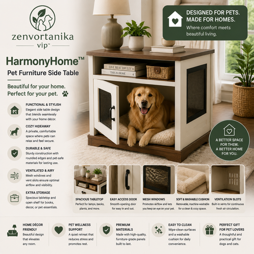 Zenvortanika™ HarmonyHome™ Pet Furniture Side Table