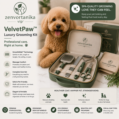 Zenvortanika™ VelvetPaw™ Luxury Grooming Kit